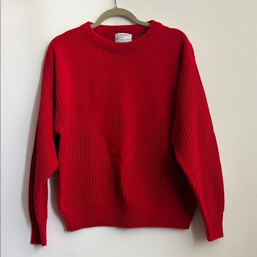 Vibrant Red Crew Neck Cropped Sweater London fog